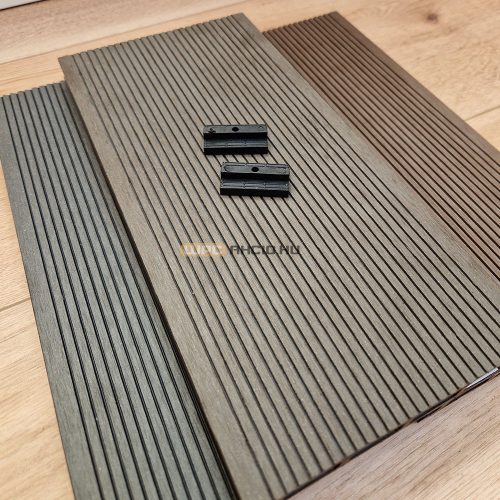 WPC teraszburkolat standard gesztenyebarna műanyag klipszes rendszer