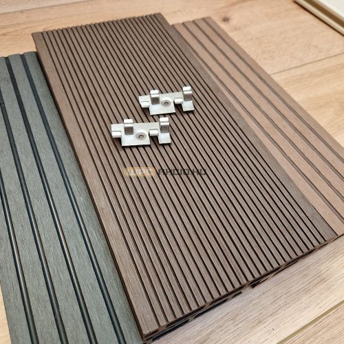 WPC teraszburkolat standard kávébarna fém klipszes rendszer