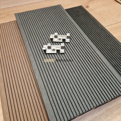 WPC teraszburkolat standard világos antracit fém klipszes rendszer