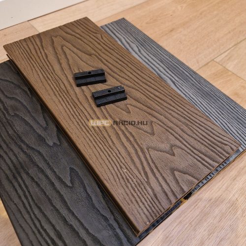 WPC teraszburkolat prémium famintás csokibarna műanyag klipszes rendszer