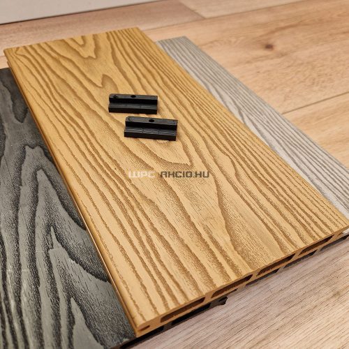 WPC teraszburkolat prémium famintás natúr tölgy műanyag klipszes rendszer